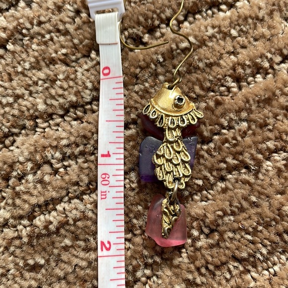 Artesian Colorful Gold-Tone Fish Pendant or Decor or Dread Charm - Picture 8 of 9